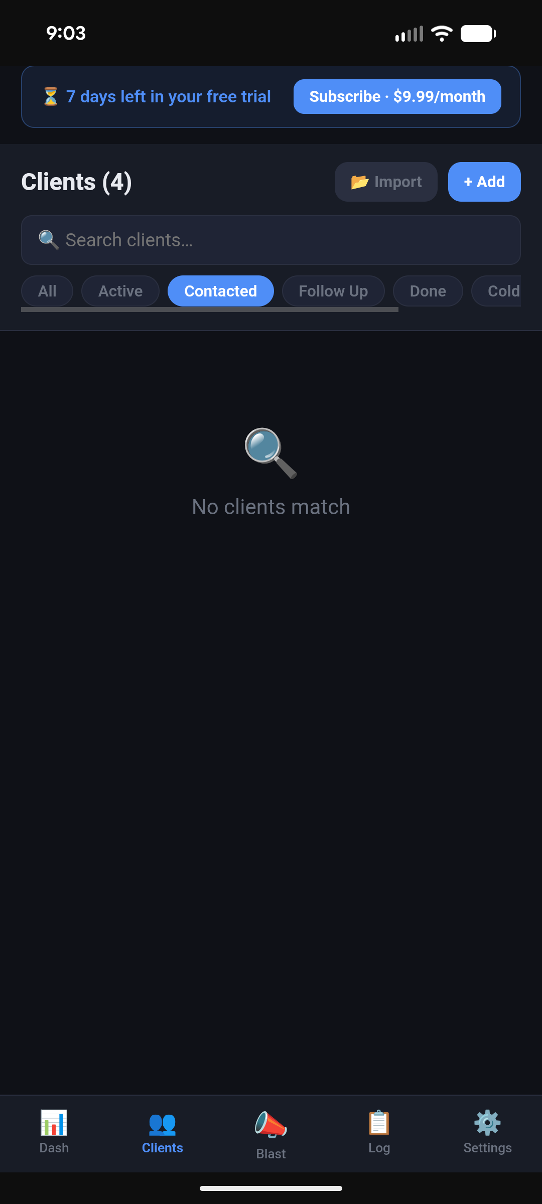 Contacted filter